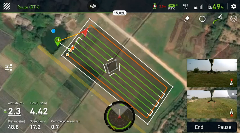 DJI Agras T30 flight planner app